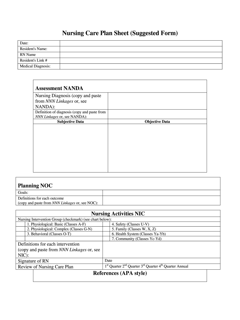 Printable Care Plan Template: Fill Out &amp;amp; Sign Online | Dochub regarding Free Printable Blank Nursing Care Plan