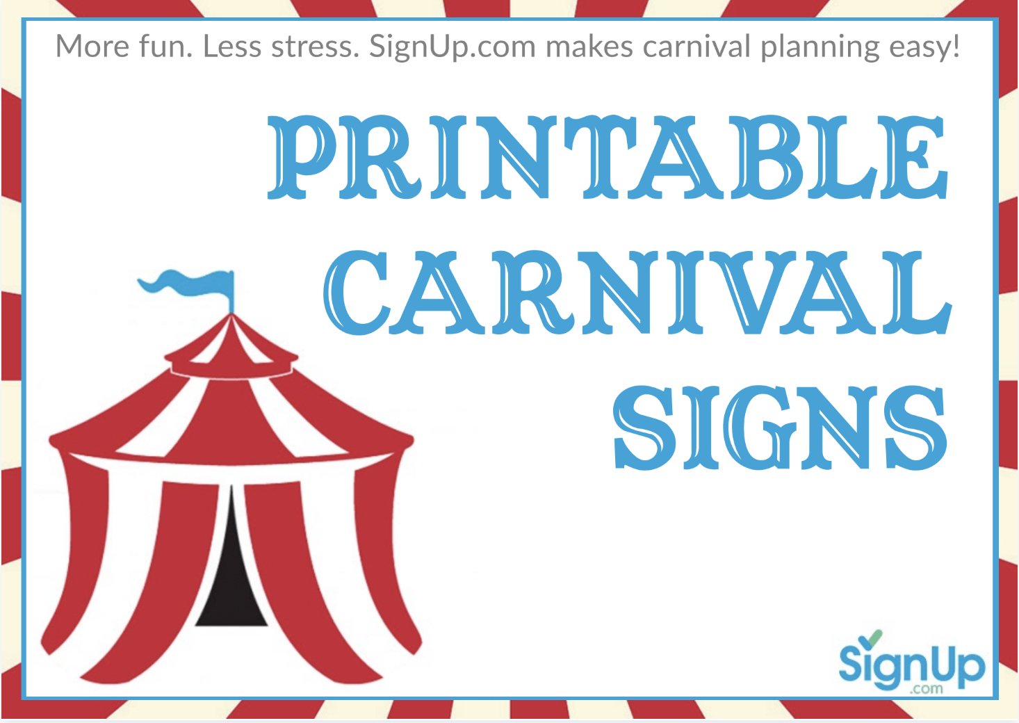 Printable Carnival Signs - Free Festive Signage For Games, Tickets with Free Printable Carnival Signs