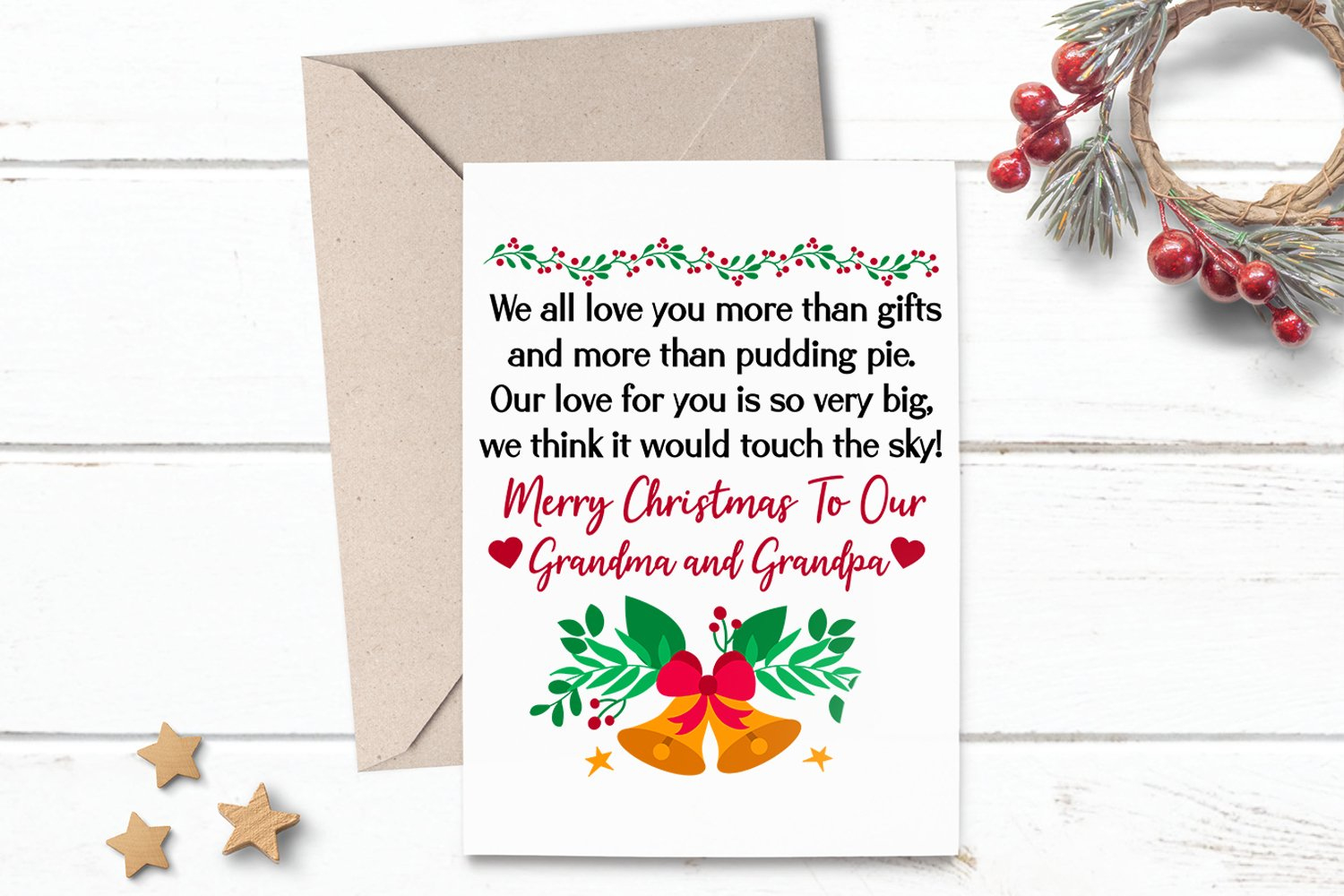 Printable Christmas Card Greeting For Grandma Grandpa in Christmas Cards For Grandparents Free Printable