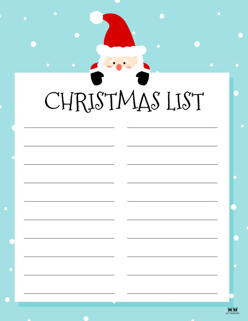 Printable Christmas Lists - 25 Free Printables | Printabulls inside Free Printable Christmas Wish List