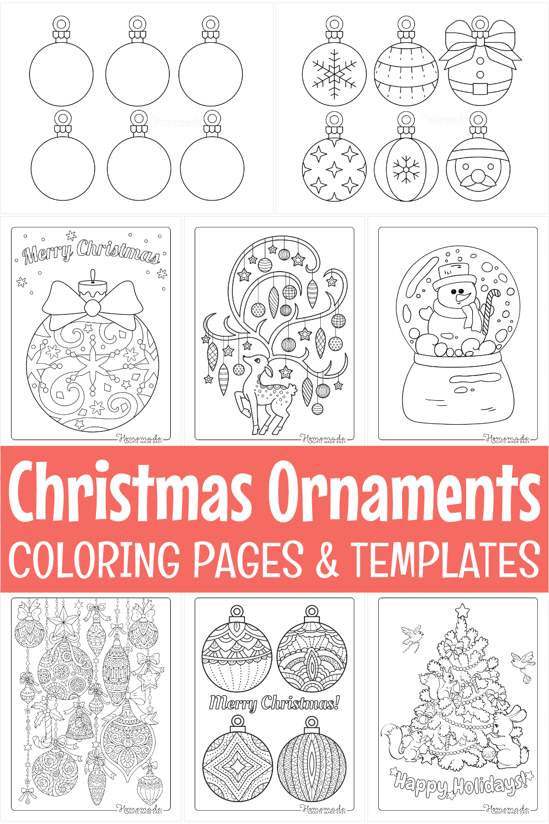 Printable Christmas Ornaments, Coloring Pages, &amp;amp; Blank Templates with Free Printable Christmas Ornaments Stencils