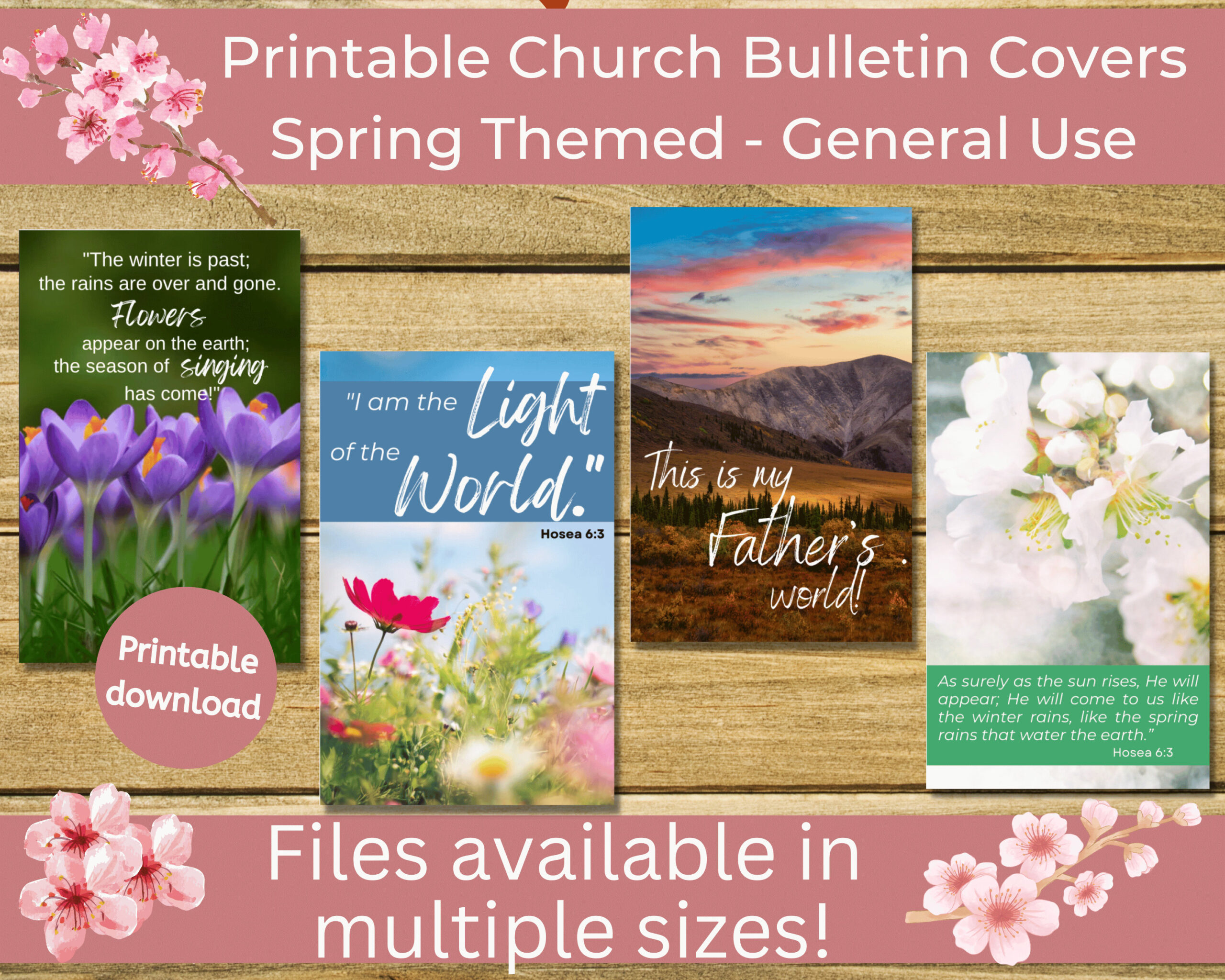 Printable Church Bulletin Covers Spring Theme General Use Multiple with regard to Free Printable Church Bulletin Covers