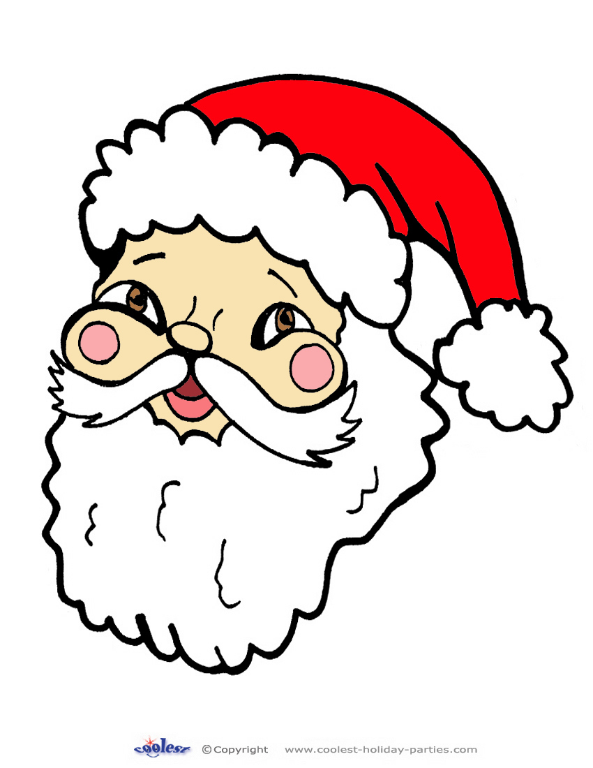 Printable Colored Santa Face - Coolest Free Printables with Free Printable Santa Claus Face