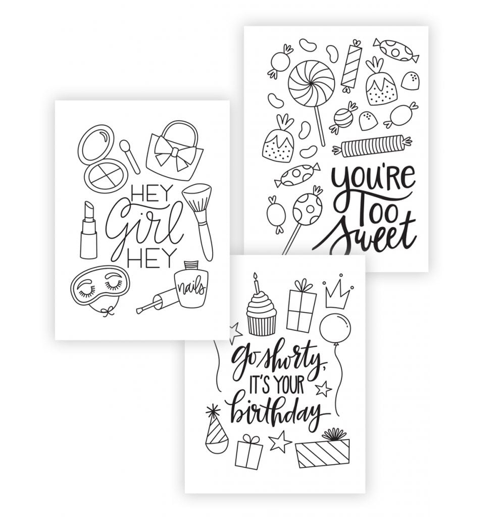 Printable Coloring Cards - Damask Love intended for Free Printable Cards to Color