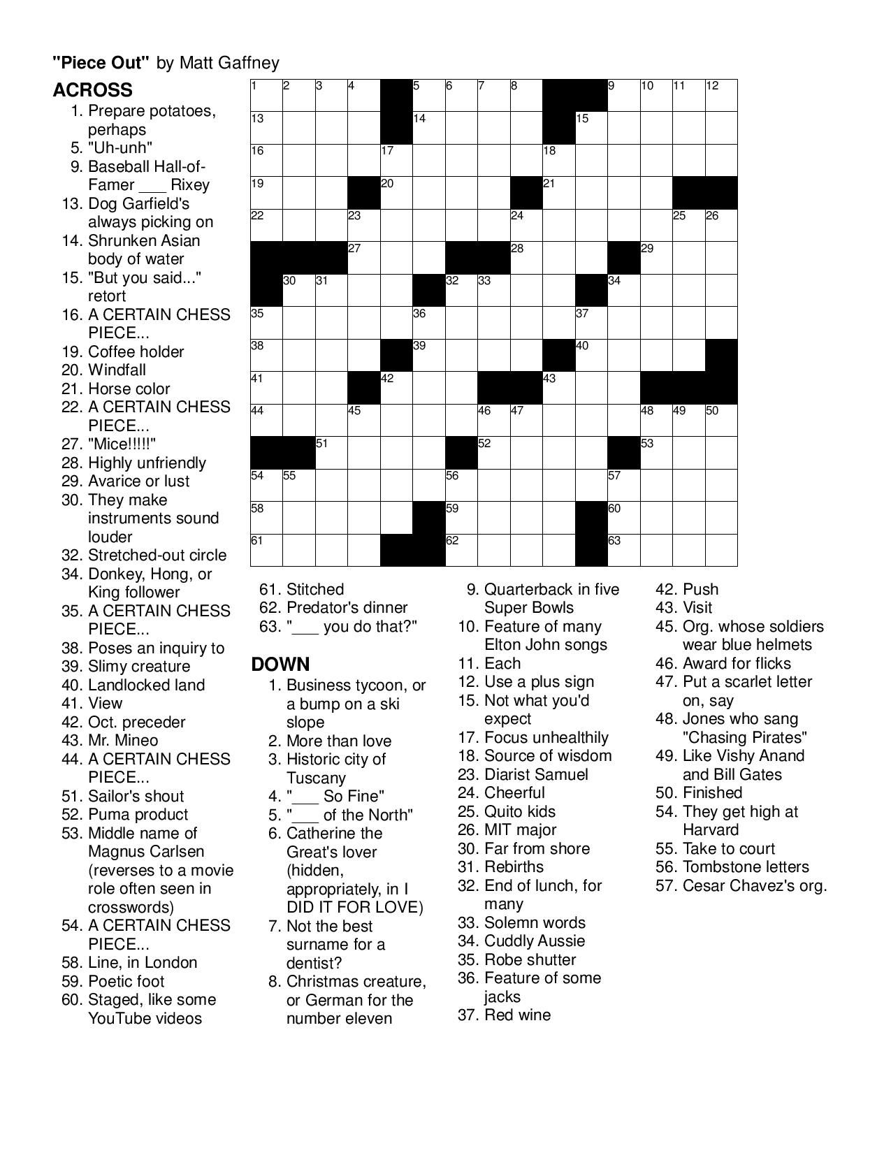 Printable Crossword Puzzles Merl Reagle | Printable Crossword regarding Merl Reagle&amp;#039;S Sunday Crossword Free Printable