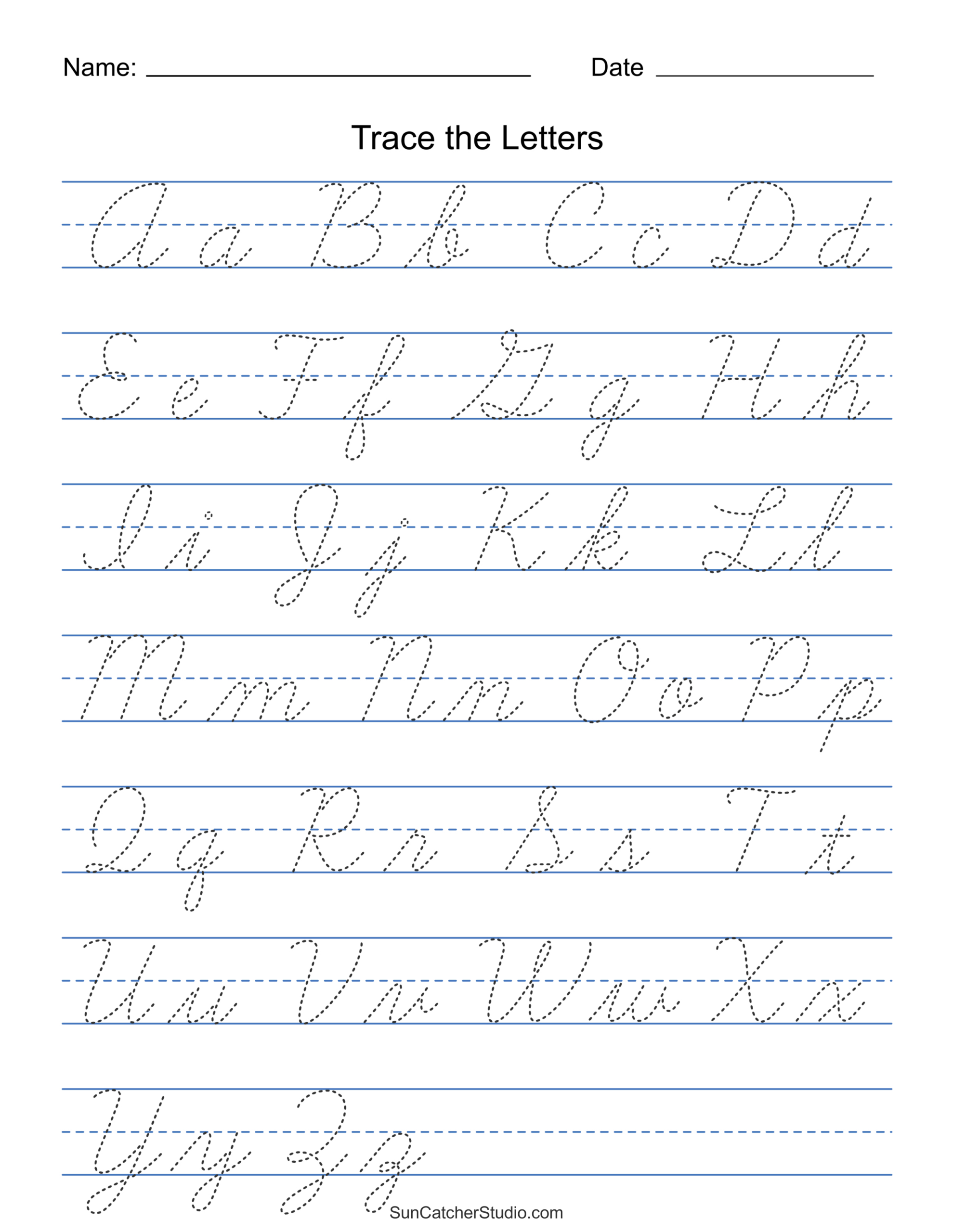 Printable Cursive Handwriting Worksheets (Practice Letters) – Diy regarding Free Printable Cursive Handwriting Worksheets