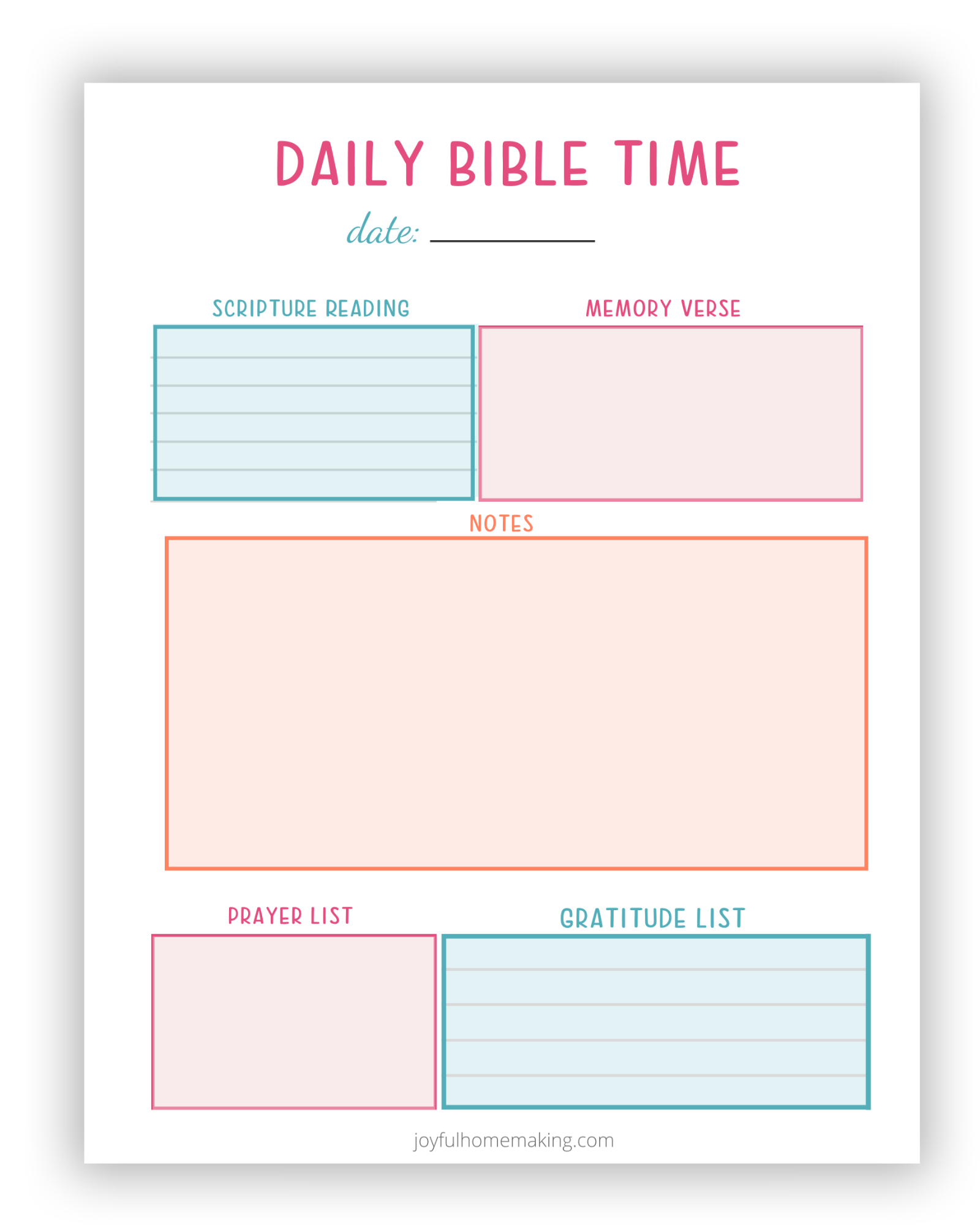 Printable Daily Bible Study Binder Page | Joyful Homemaking intended for Free Printable Bible Study Guides