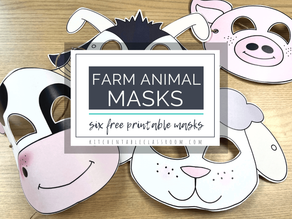 Printable Farm Animal Masks - The Kitchen Table Classroom for Free Printable Sheep Mask