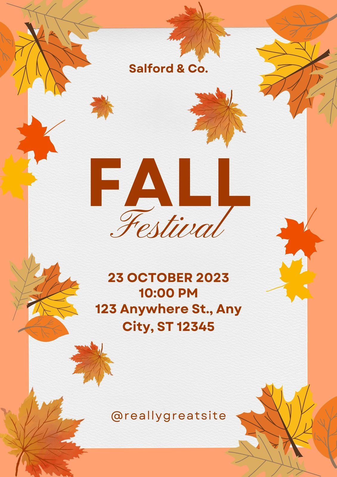 Printable Free To Edit Fall Flyer Templates | Canva for Free Printable Fall Festival Flyer Templates