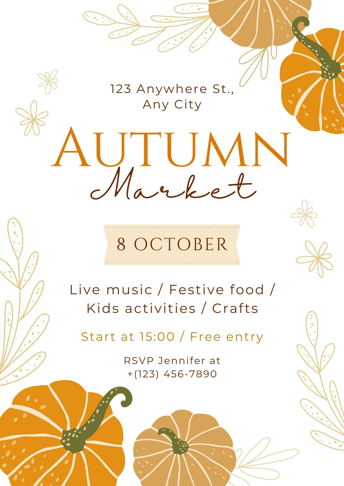 Printable Free To Edit Fall Flyer Templates | Canva inside Free Printable Fall Flyer Templates