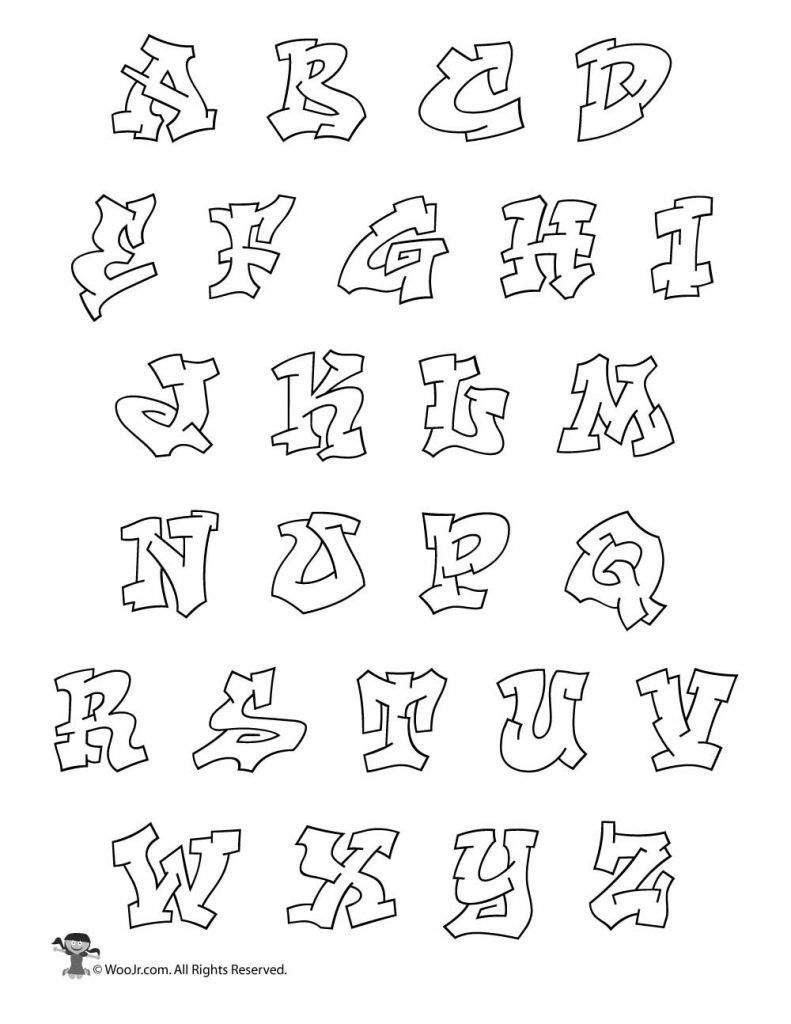 Printable Graffiti Bubble Letters Alphabet with regard to Free Printable Graffiti Letters Az