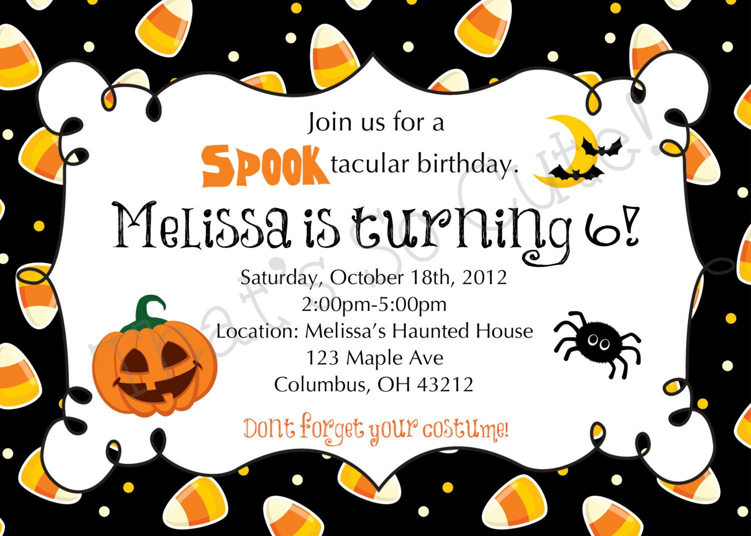 Printable Halloween Party Invitations - Set Of 10 inside Free Printable Halloween Birthday Party Invitations