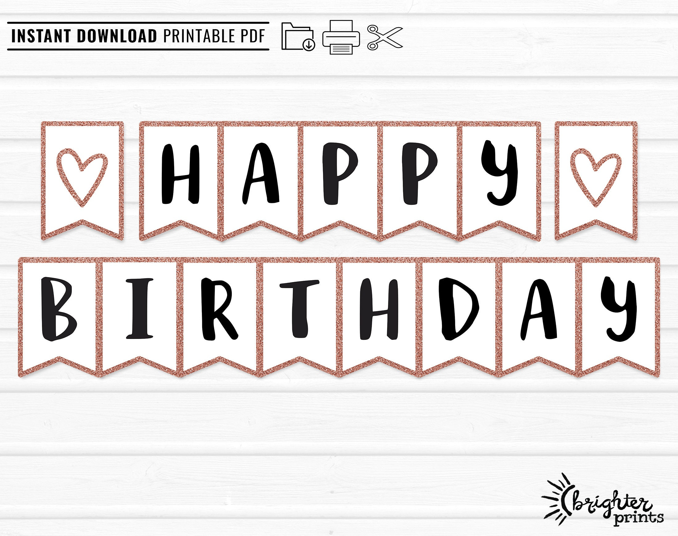 Printable Happy Birthday Banner Instant Download Diy Download within Free Happy Birthday Banner Printable