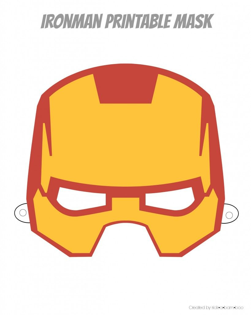 Printable Hero Masks | Rickabamboo | #Superhero #Free #Costume inside Free Printable Ironman Mask