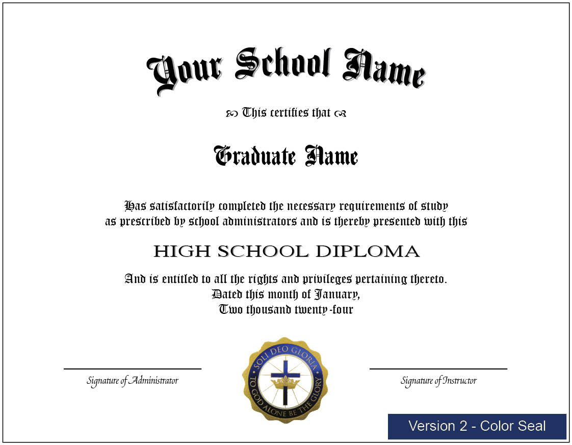 Printable High School Diploma For Homeschools within Free Printable Diploma Template