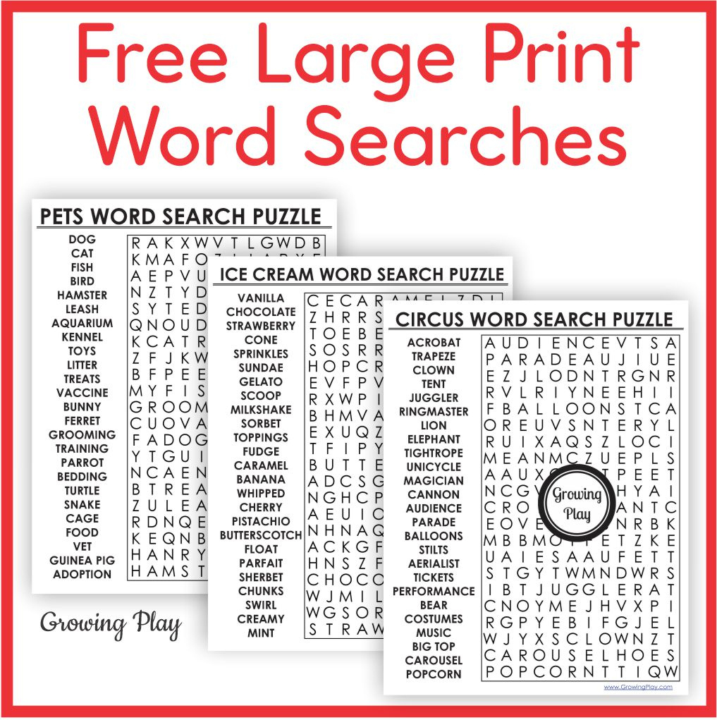 Printable Large Print Word Search Puzzles Free - Growing Play for Free Large Printable Word Searches