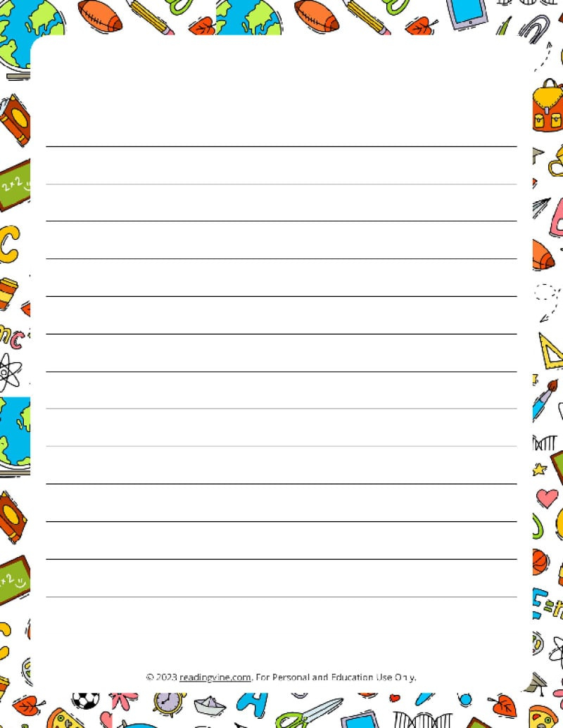 Printable Lined Paper - Over 100 Writing Paper Designs within Free Printable Writing Pages