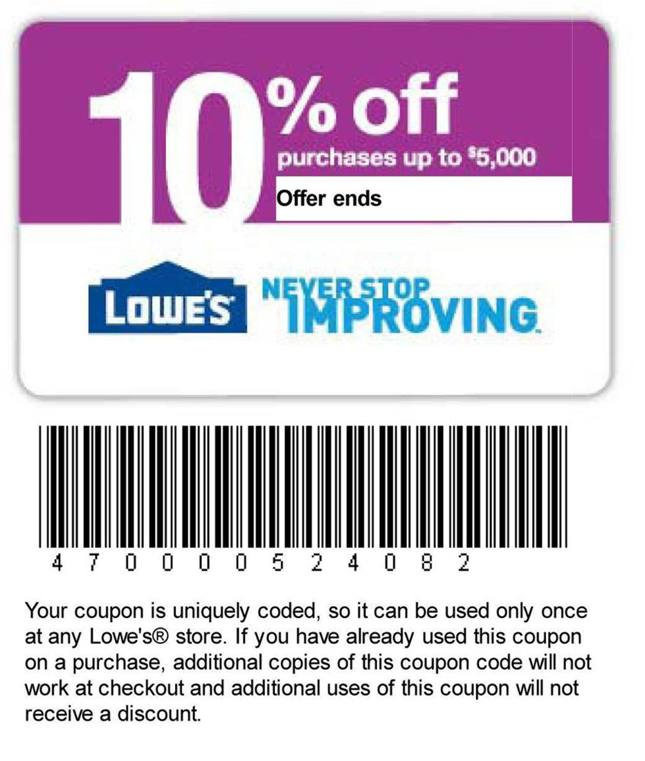 Printable Lowes Coupon 20% Off &amp;amp;10 Off Codes February 2024 | Lowes pertaining to Free Printable Lowes Coupons