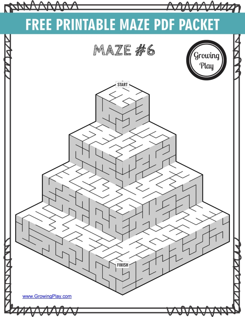 Printable Mazes Pdf Packet - Free - Growing Play regarding Free Printable Mazes