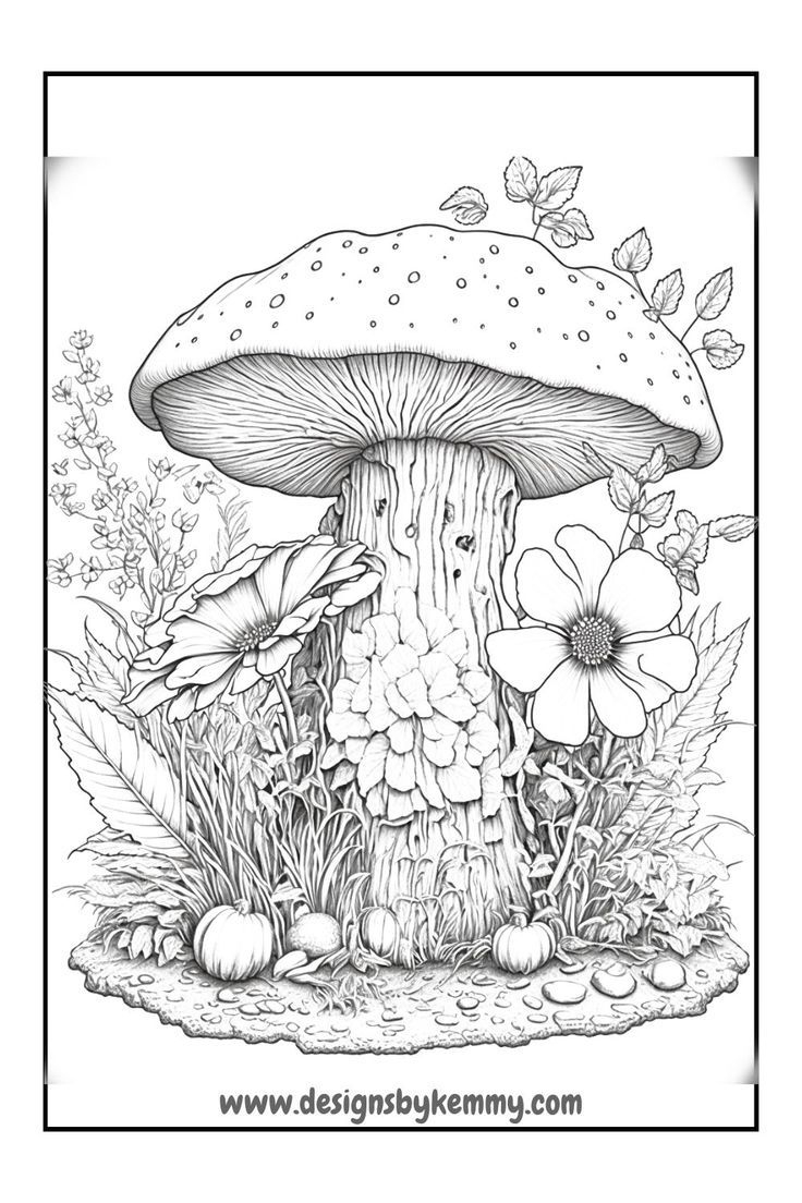 Printable Mushrooms Coloring Pages | Printable Mushrooms Adult throughout Free Printable Mushroom Coloring Pages