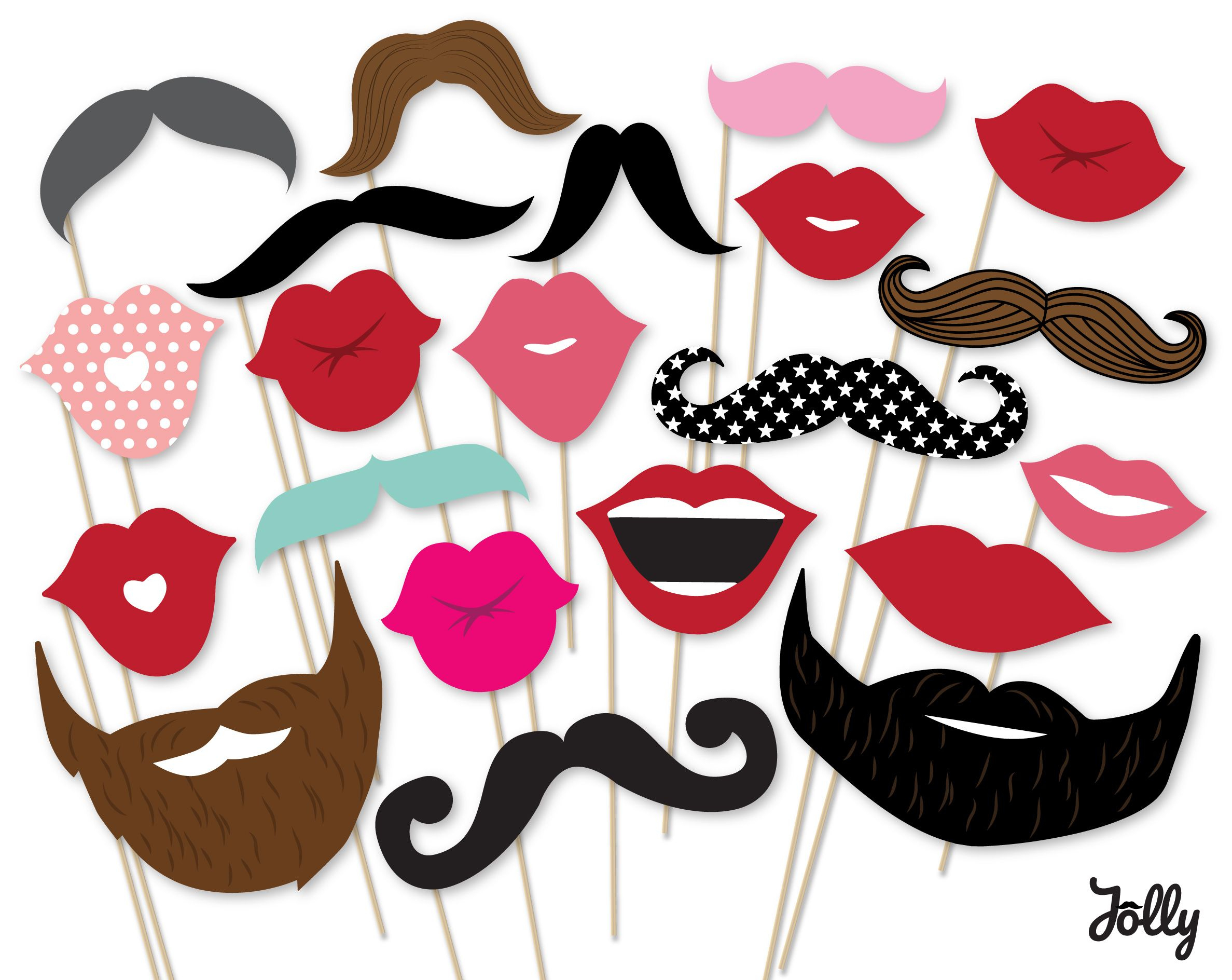 Printable Mustache Photo Booth Props Lips And Beard Photo Booth throughout Free Lip And Mustache Printables