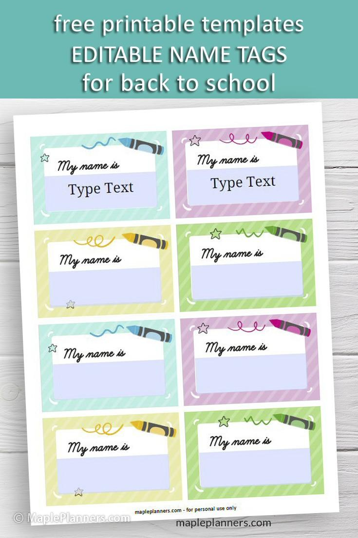 Printable Name Tags For Back To School inside Free Printable Name Tags For Teachers