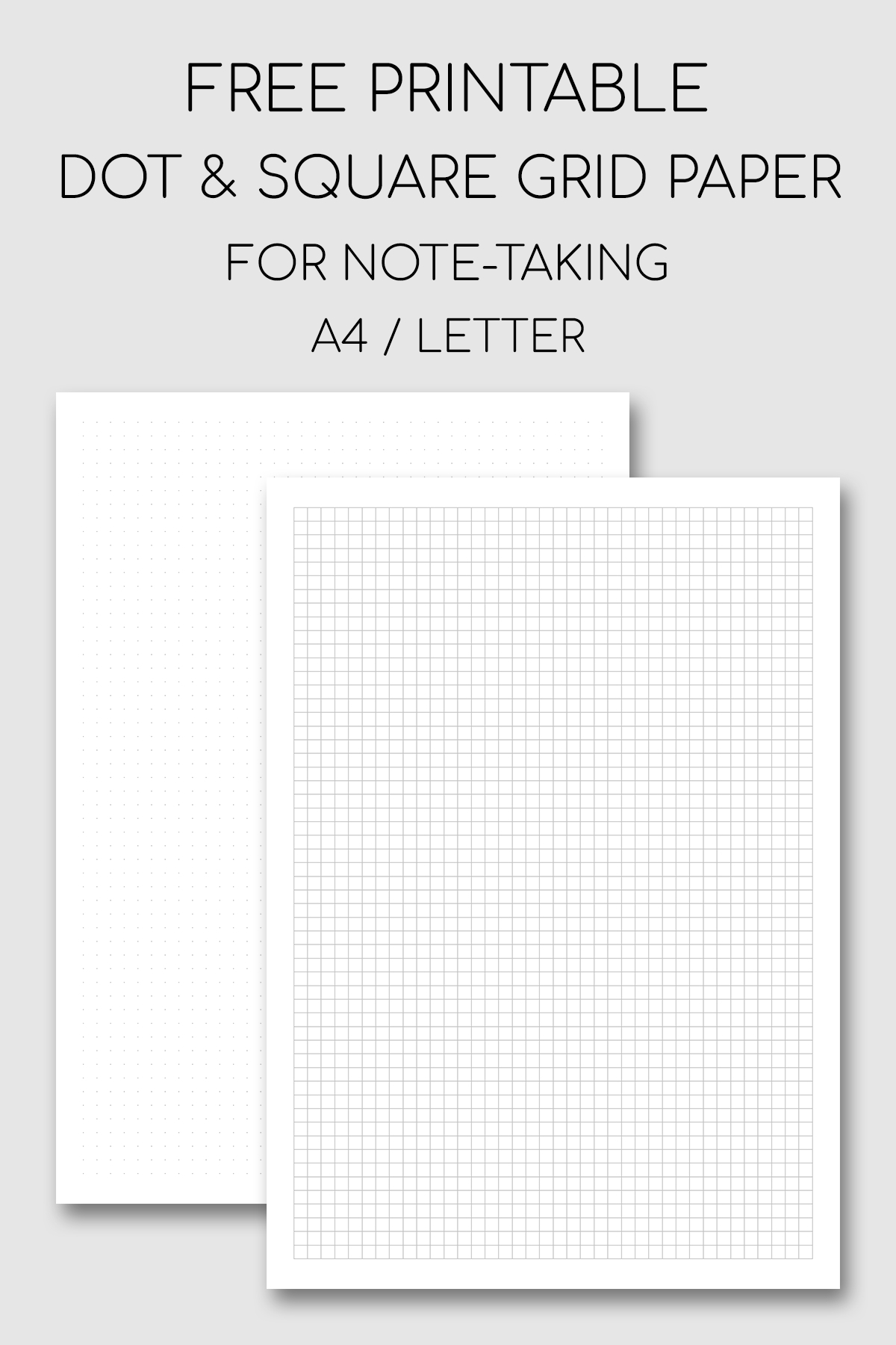 Printable Note Taking Paper - Dot And Square Grid | Printable in Free Printable Graph Paper for Elementary Students