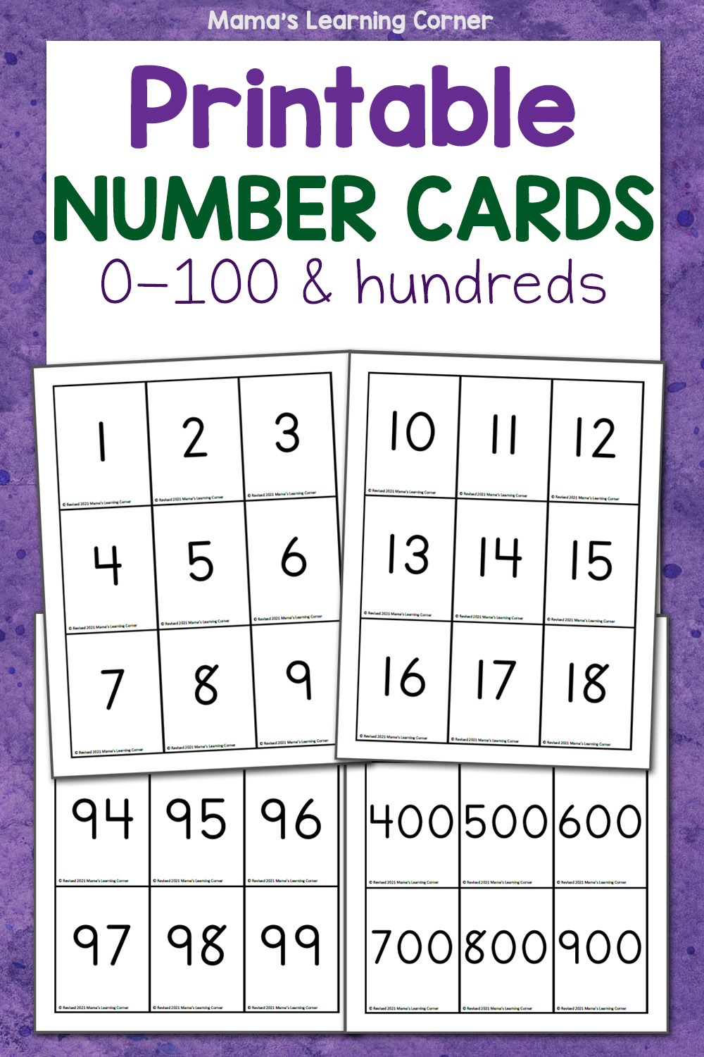 Printable Number Cards - Mamas Learning Corner with regard to Free Printable Number Cards