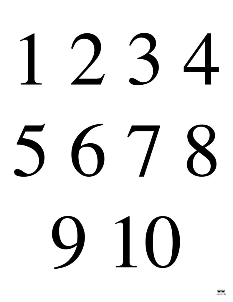 Printable Numbers - 58 Free Printables | Printabulls for Free Printable Numbers 1-10