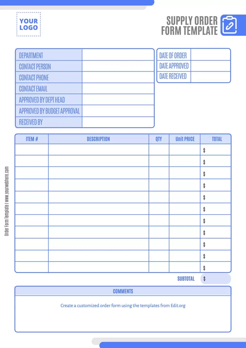 Printable Order Form Templates intended for Free Printable Business Documents