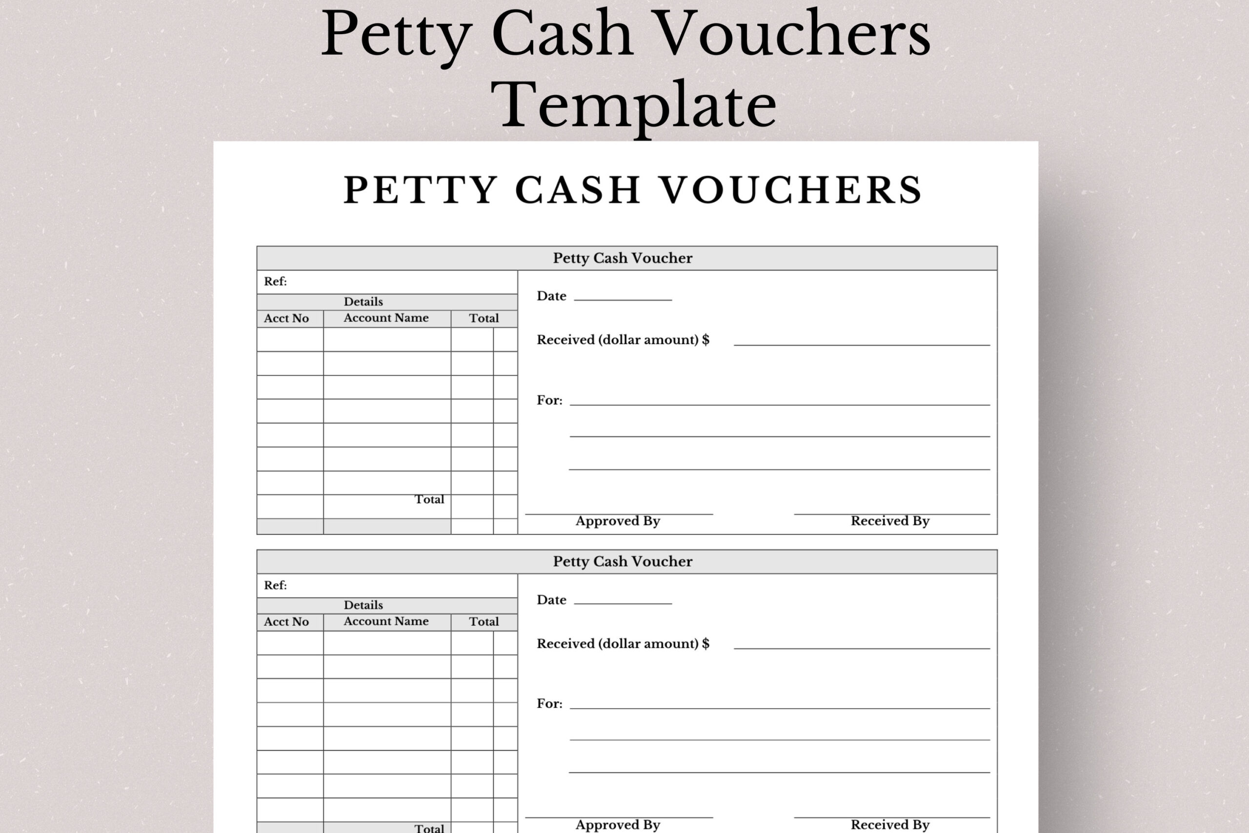 Printable Petty Cash Voucher Forms, Petty Cash Voucher Form for Free Printable Petty Cash Voucher