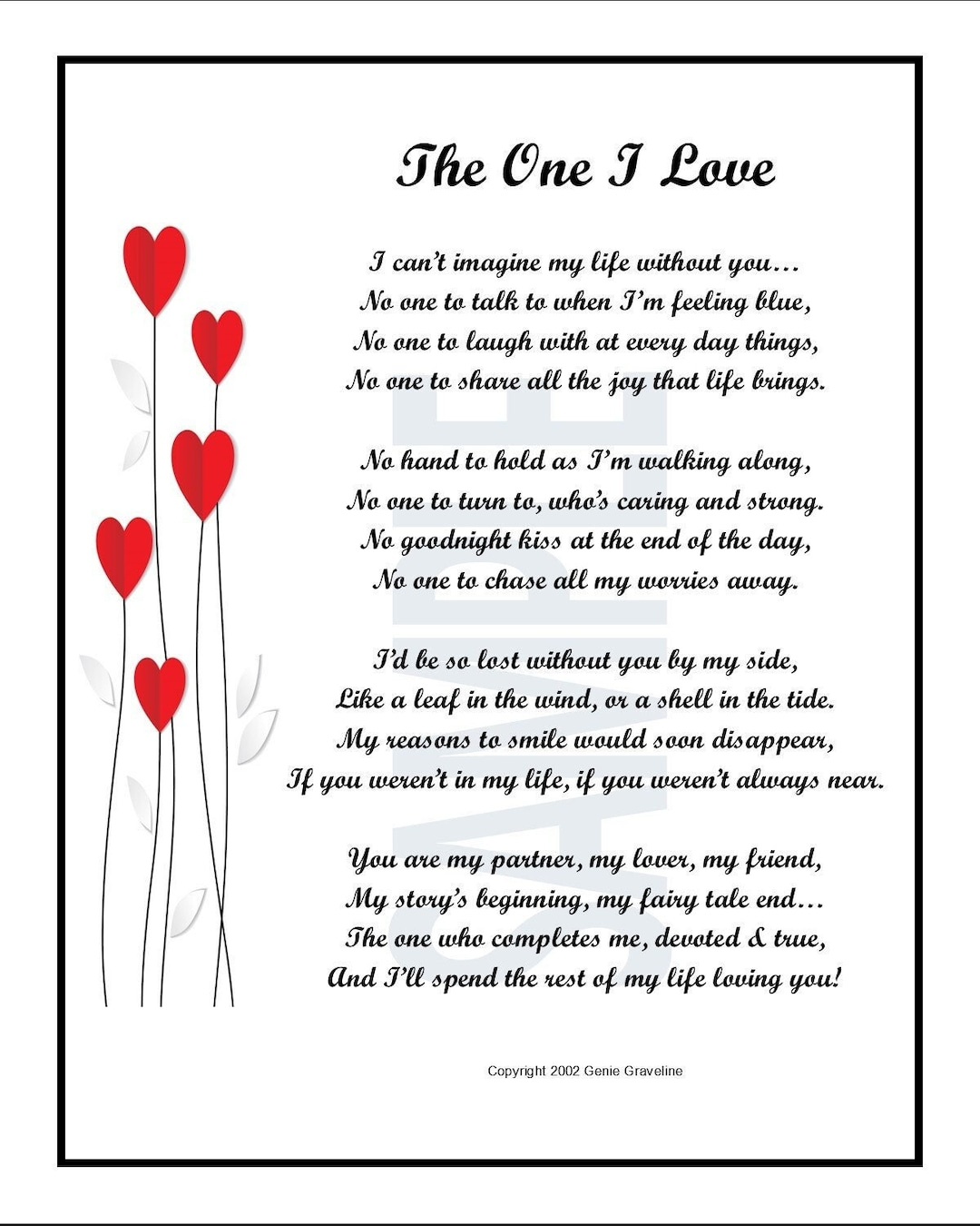 Printable Poem About Love, Poem For Girlfriend, Valentine Poem with Free Printable Love Poems for Him