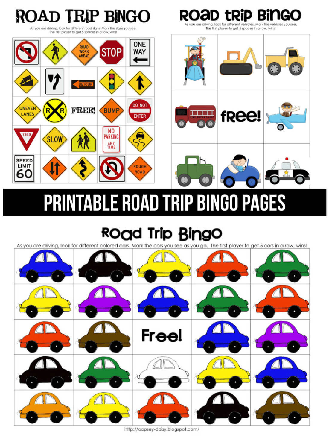 Printable Road Trip Bingo intended for Free Printable Car Bingo