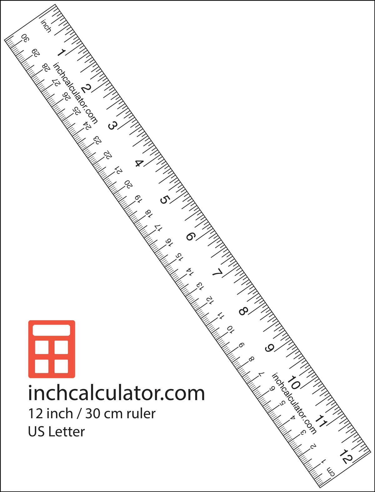 Printable Rulers - Free 12&amp;quot; Rulers - Inch Calculator throughout Free Printable Cm Ruler