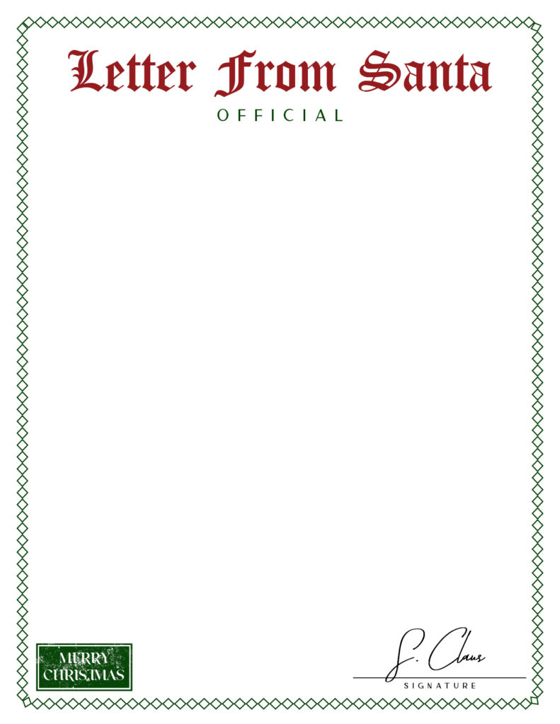 Printable Santa Letterhead Templates - 12 Free Printables within Free Printable Santa Paper