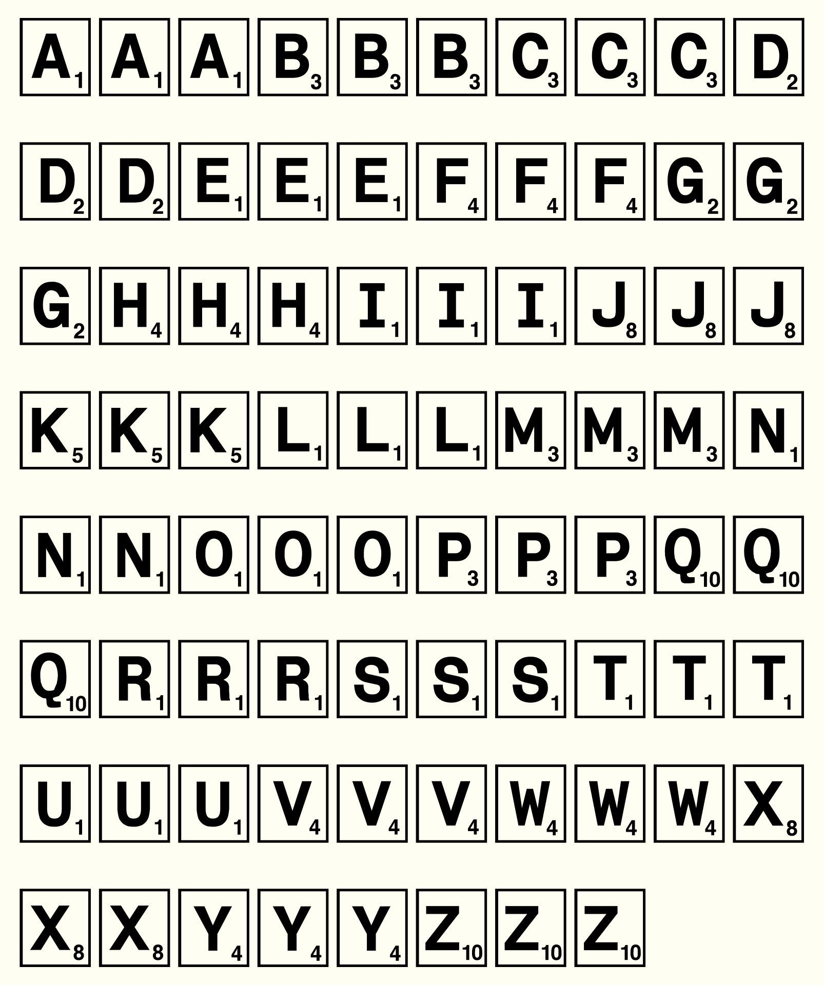 Printable Scrabble Letters | Printable Scrabble Tiles, Scrabble for Free Printable Scrabble Tiles