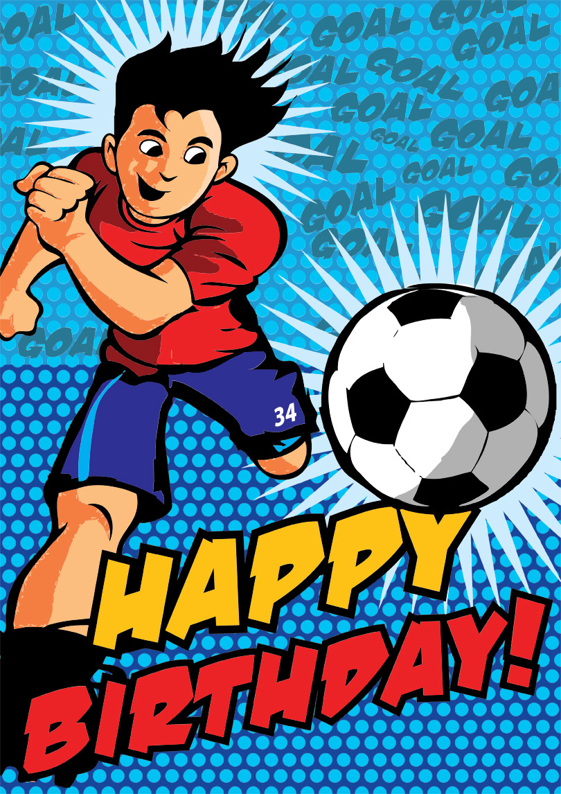 Printable Soccer Birthday Cards with Sports Birthday Cards Free Printable