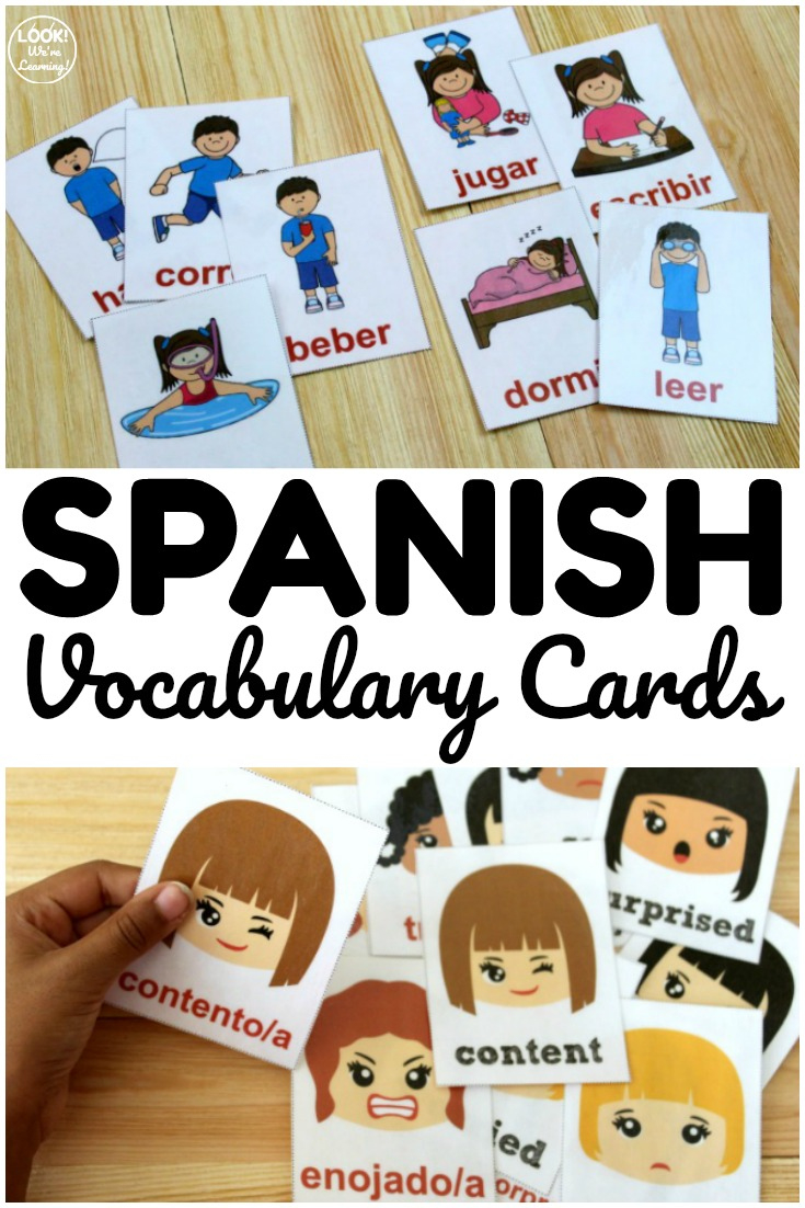 Printable Spanish Flashcards - Look! We&amp;#039;Re Learning! pertaining to Free Printable Spanish Verb Flashcards