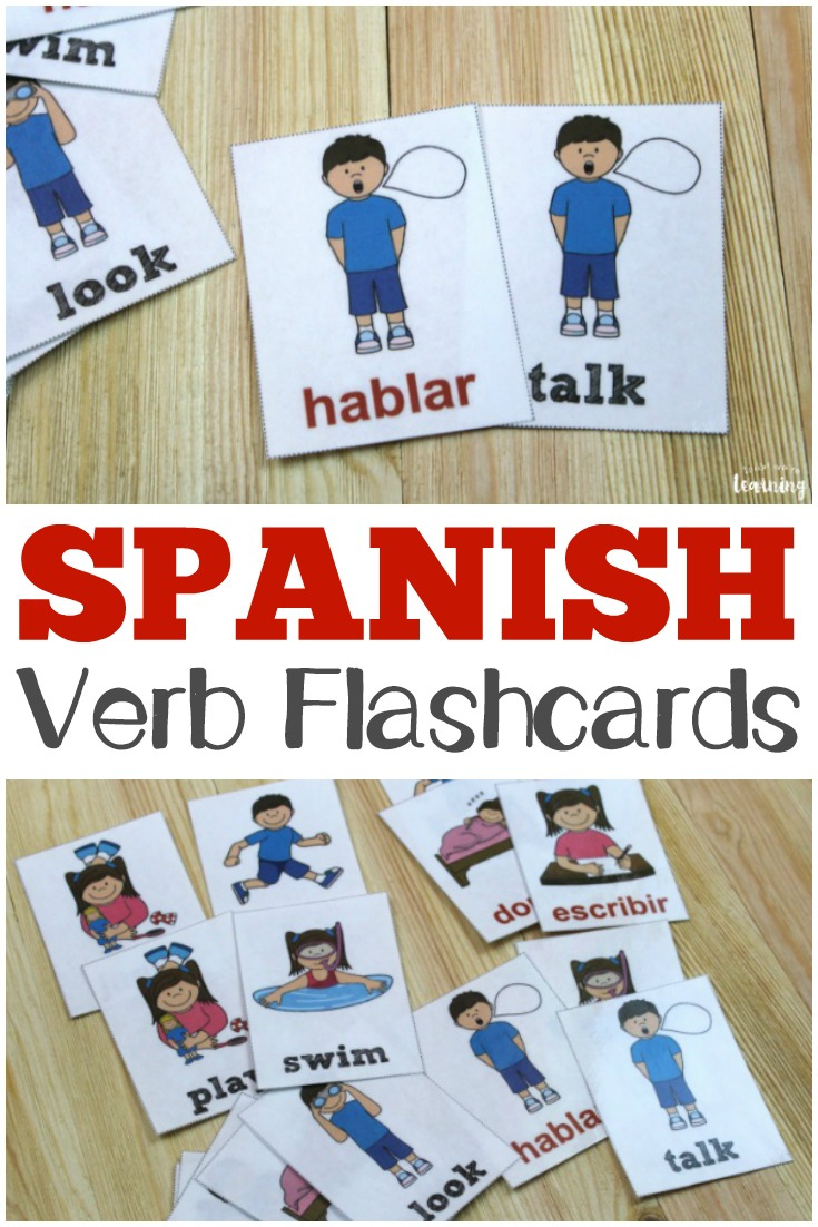 Printable Spanish Flashcards: Spanish Verb Flashcards inside Free Printable Spanish Verb Flashcards