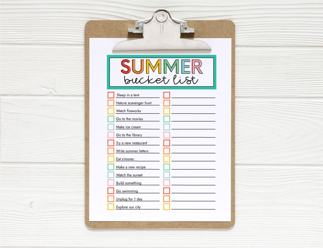 Printable Summer Bucket List From 30Daysblog intended for Summer Bucket List Printable