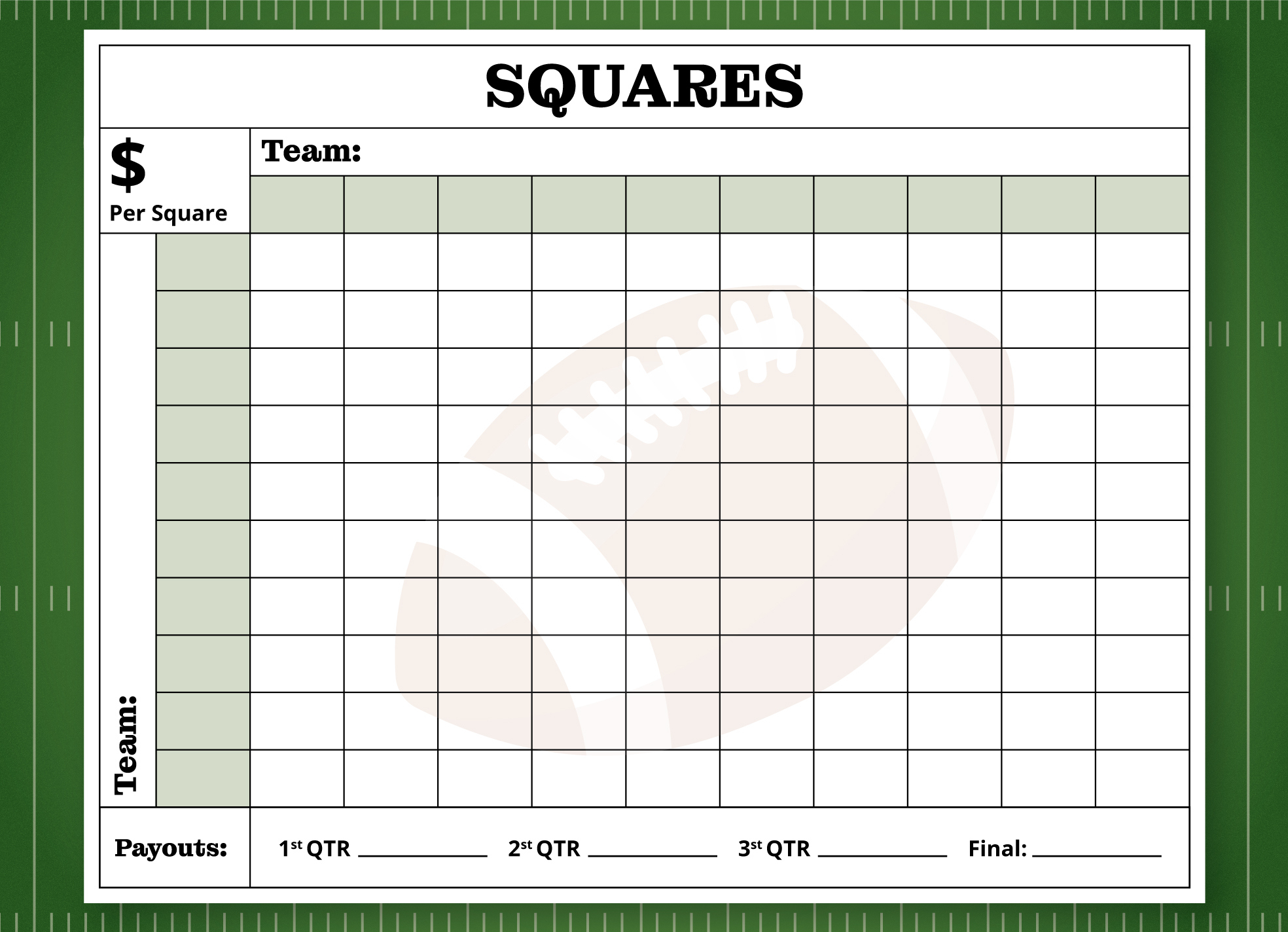 Printable Super Bowl Squares Free Google Docs Template - Gdoc.io pertaining to Football Squares Printable Free