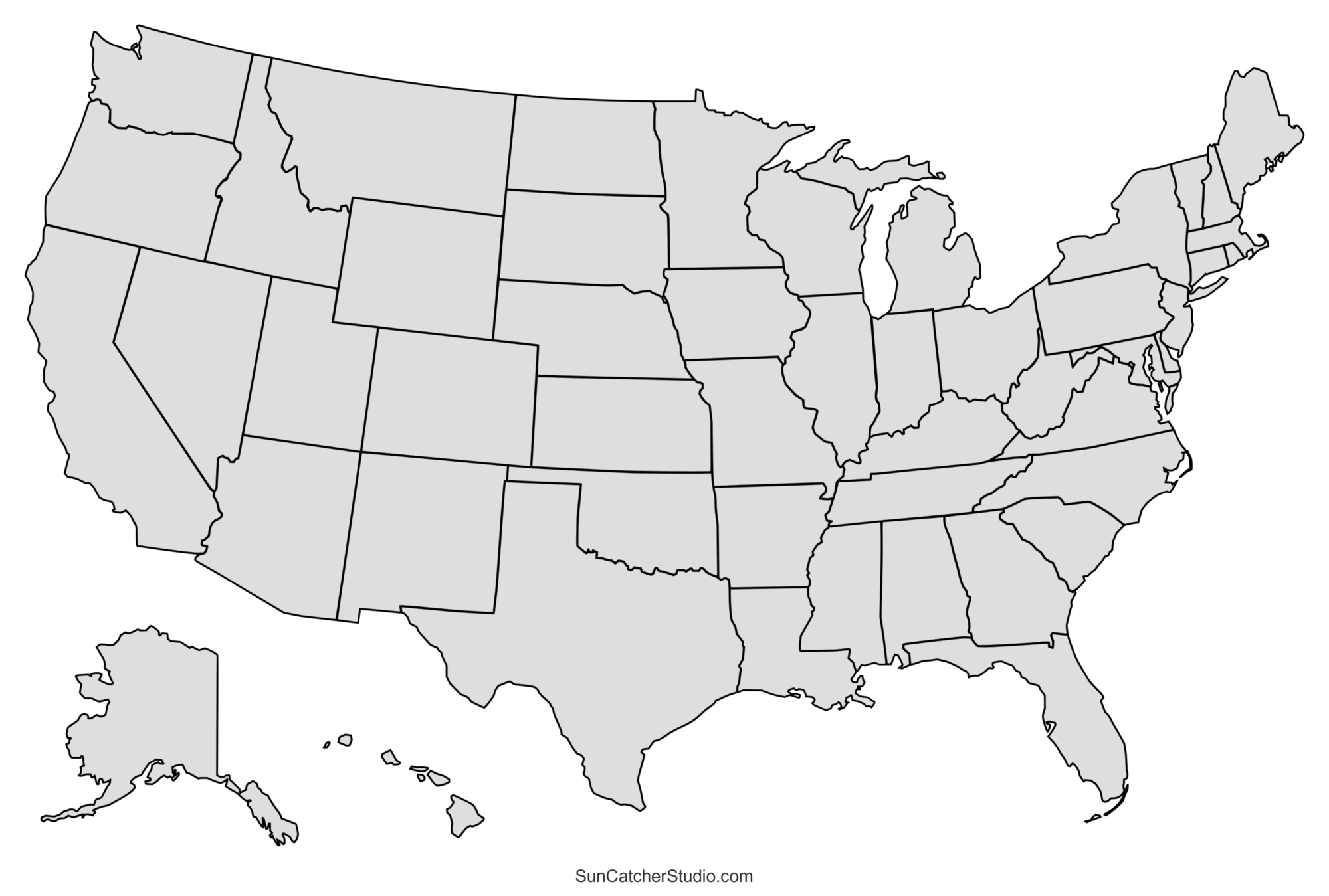 Printable Us Maps With States (Usa, United States, America) – Diy pertaining to Free Printable Blank Map of the United States of America