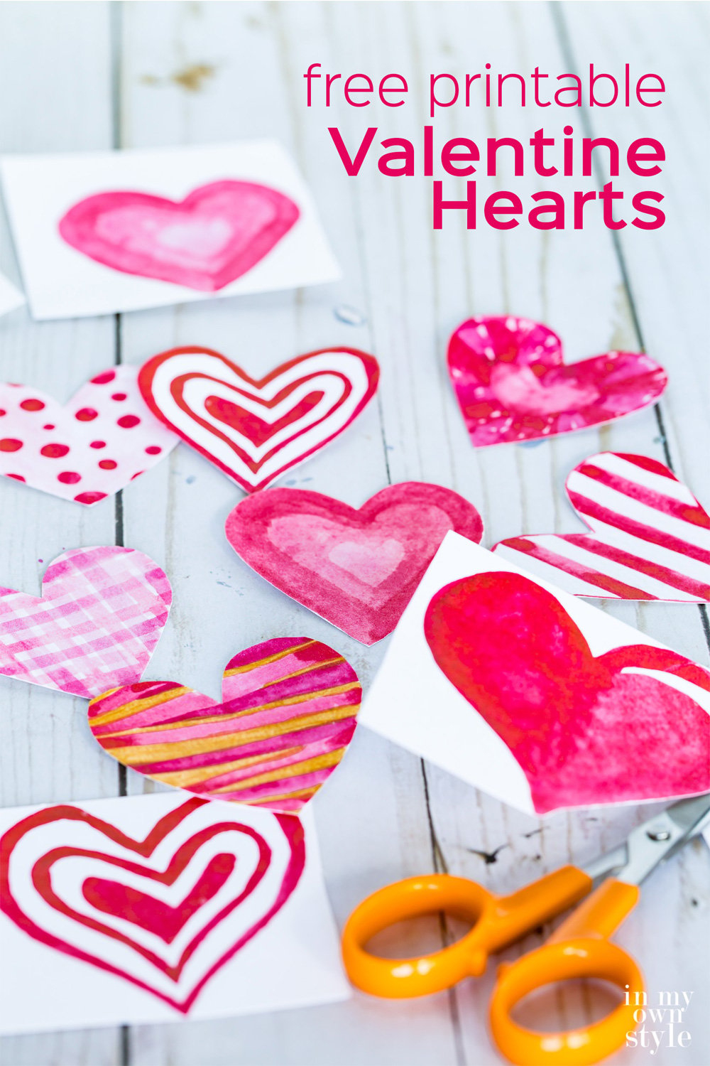 Printable Valentine Hearts &amp;amp; Envelopes - In My Own Style throughout Free Printable Valentine Decorations