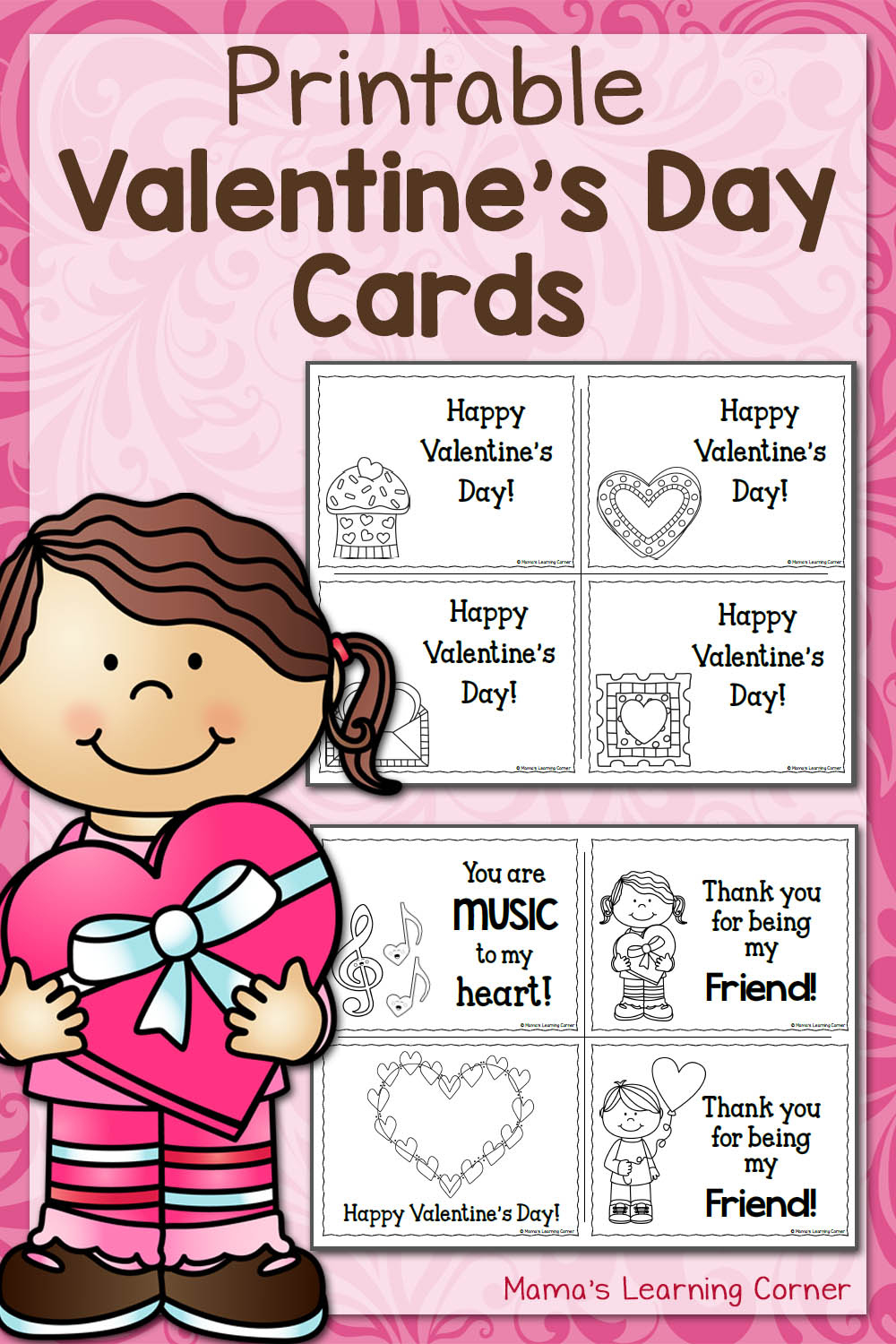 Printable Valentine&amp;#039;S Day Cards - Mamas Learning Corner in Free Printable Childrens Valentines Day Cards