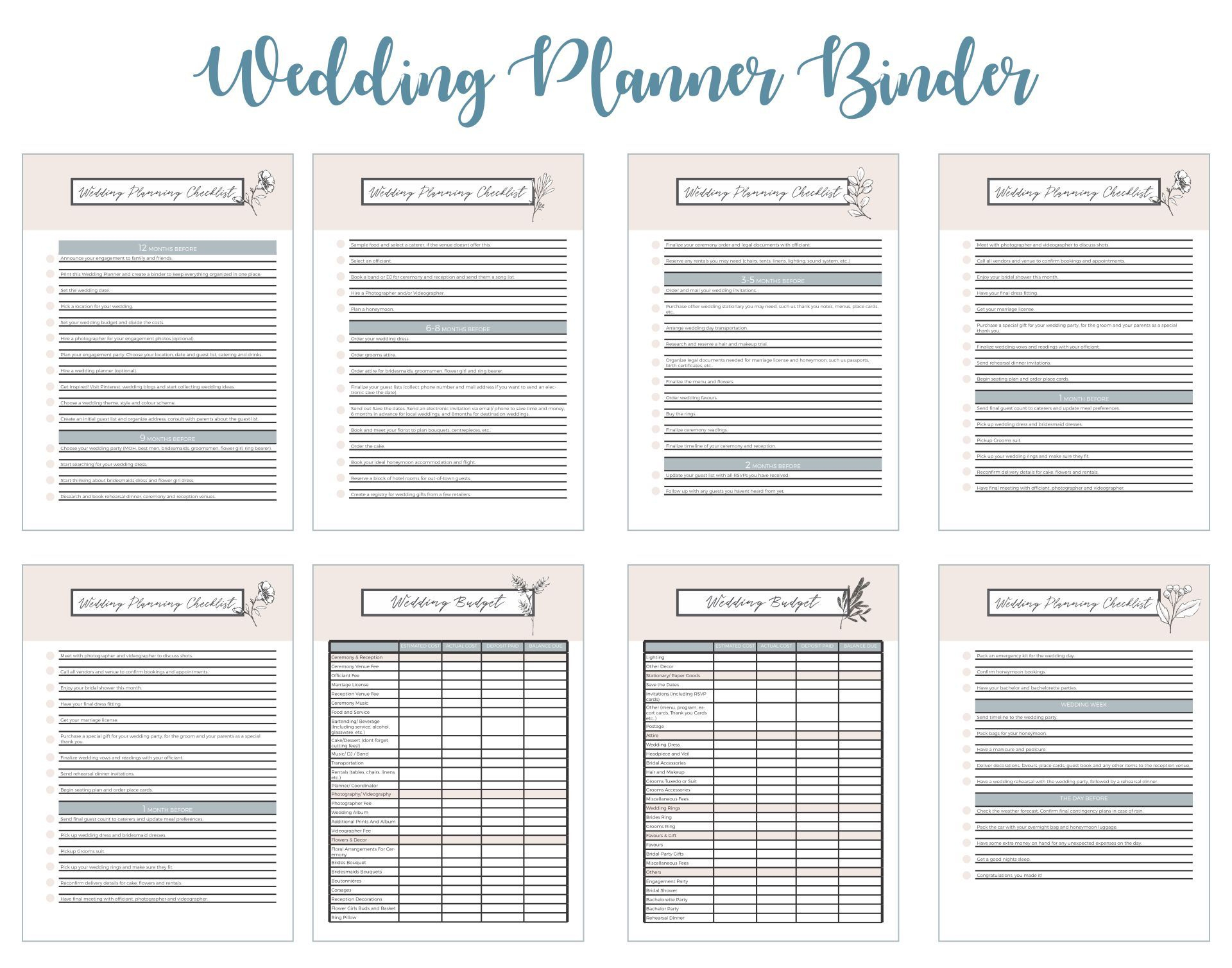 Printable Wedding Planning Binder | Free Wedding Printables, Free for Free Printable Wedding Binder Templates