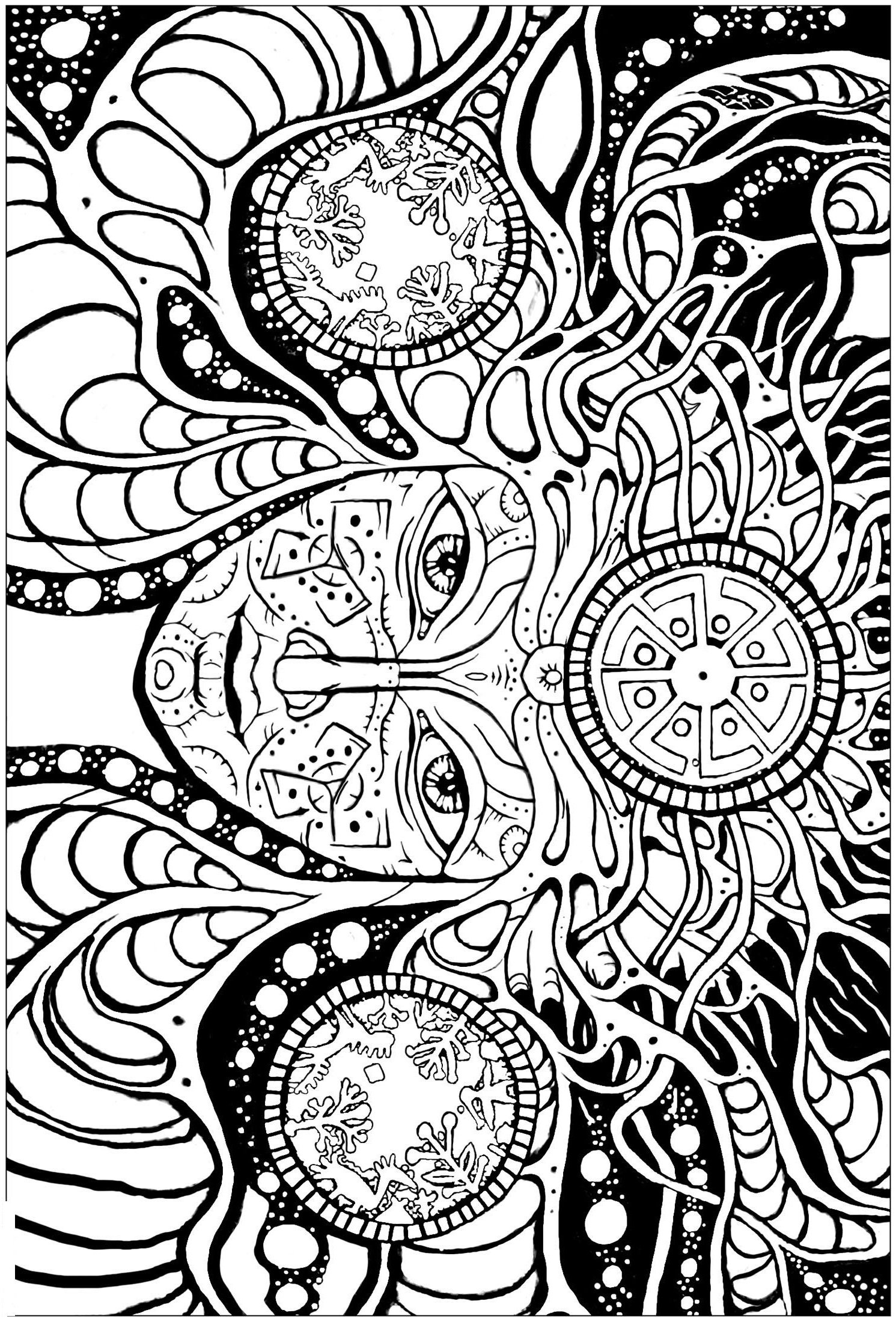 Psychedelic Coloring Pages Printable For Free Download with regard to Free Printable Trippy Coloring Pages