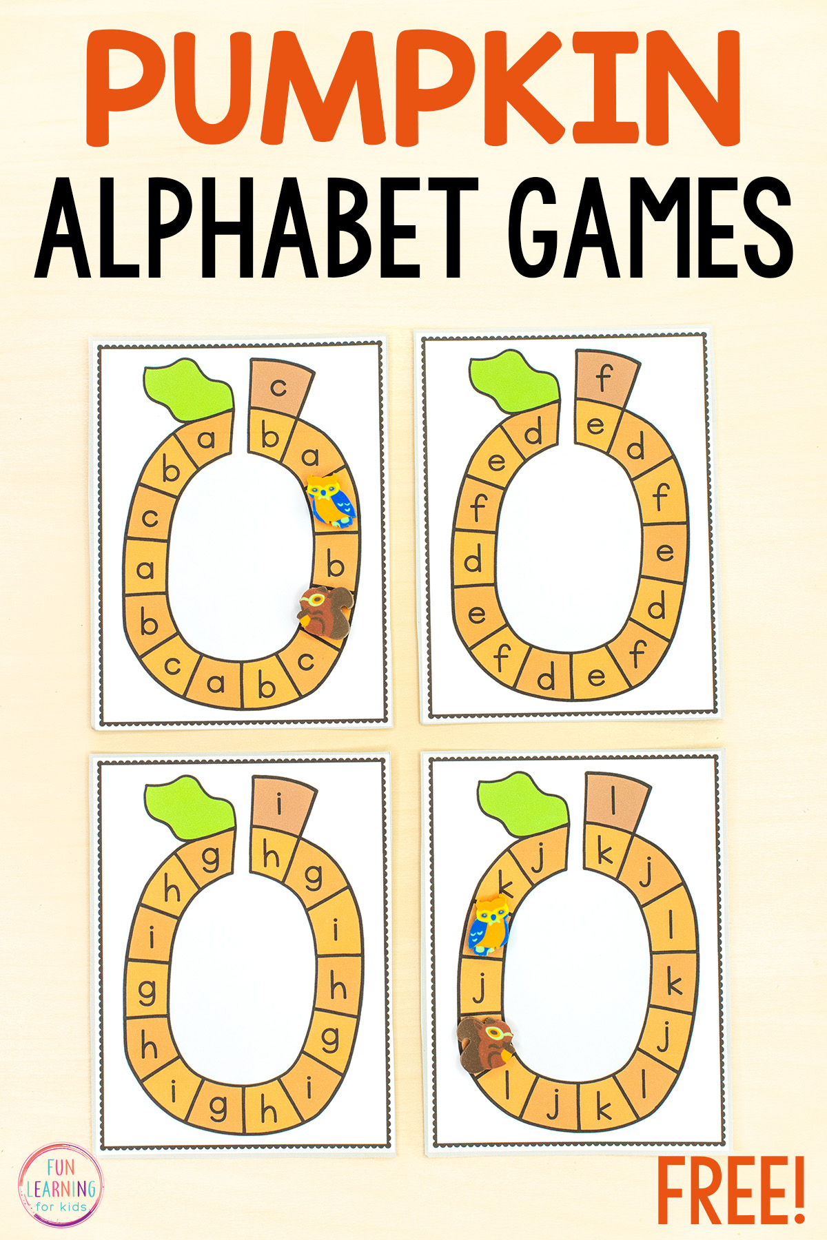 Pumpkin Alphabet Board Game Task Cards throughout Free Printable Alphabet Board Games