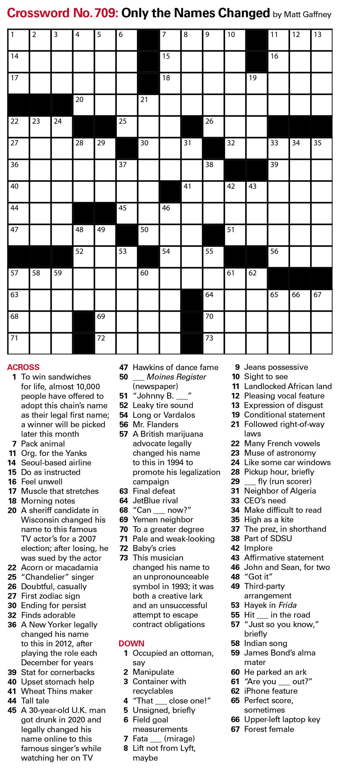 Puzzles: Printable Crossword - Issue: August 25, 2023 | The Week with regard to Free Daily Printable Crossword Puzzles