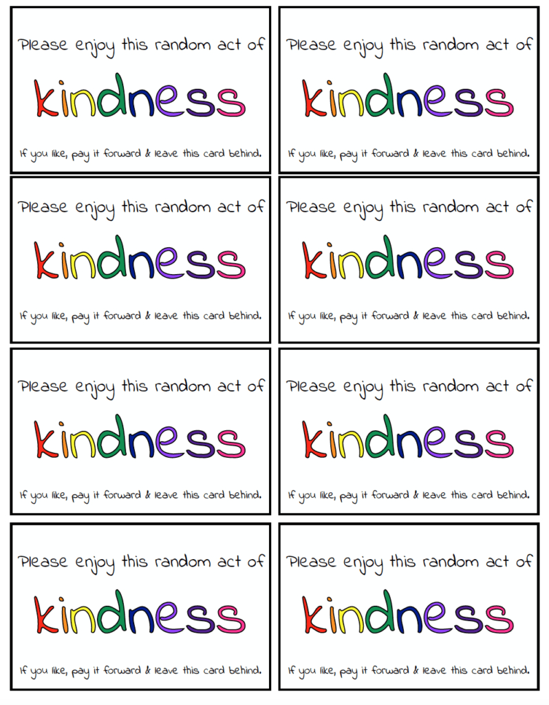 Random Acts Of Kindness: 150+ Ideas &amp;amp; Free Printable Calendars intended for Kindness Cards Printable Free