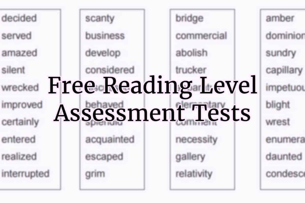 Reading Level Tests For Calculating Grade, Competency, &amp;amp; Level intended for Free Printable Reading Assessment Test